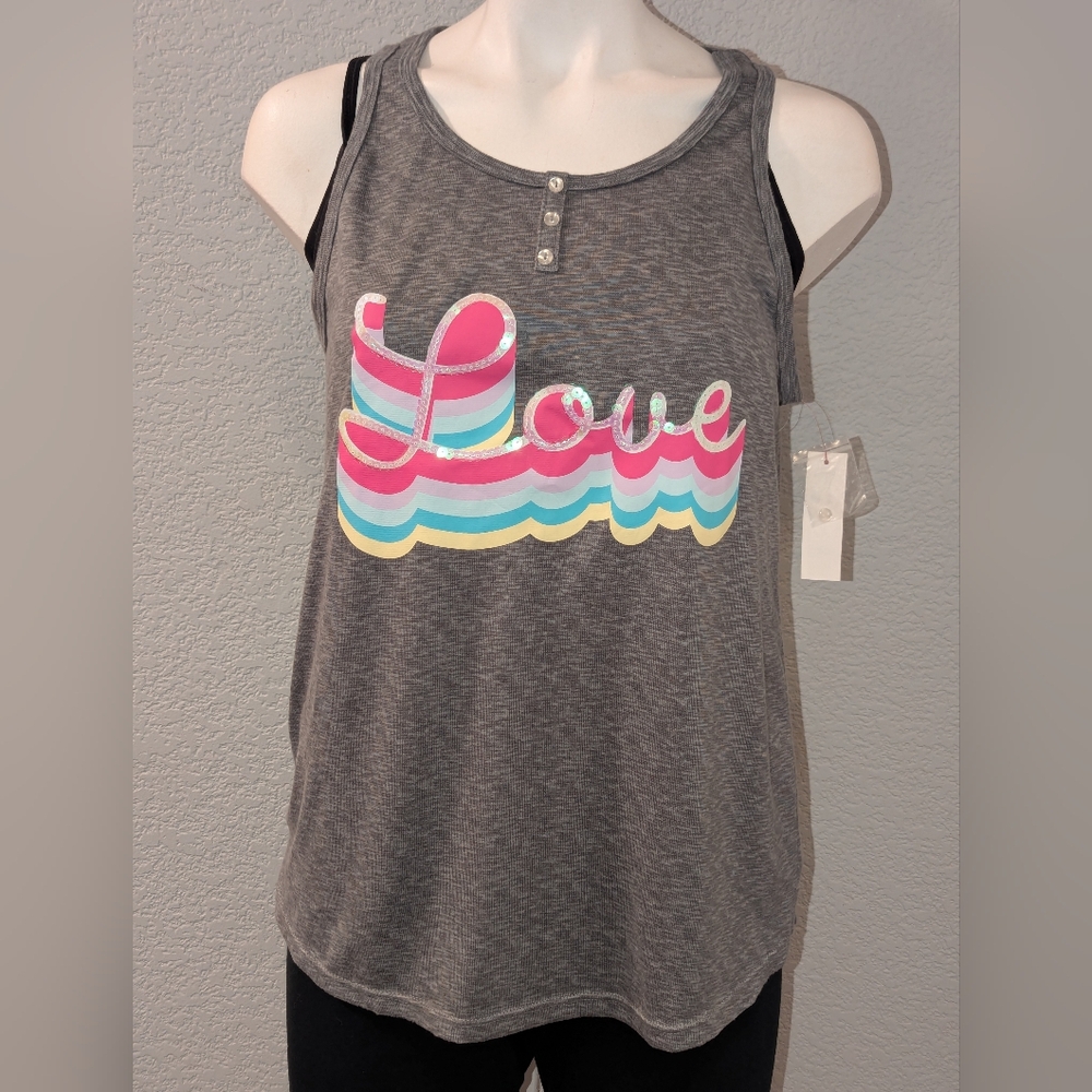 Secret Treasures Women's Gray/Grey Love Tank Top Size Medium (8-10) NWT